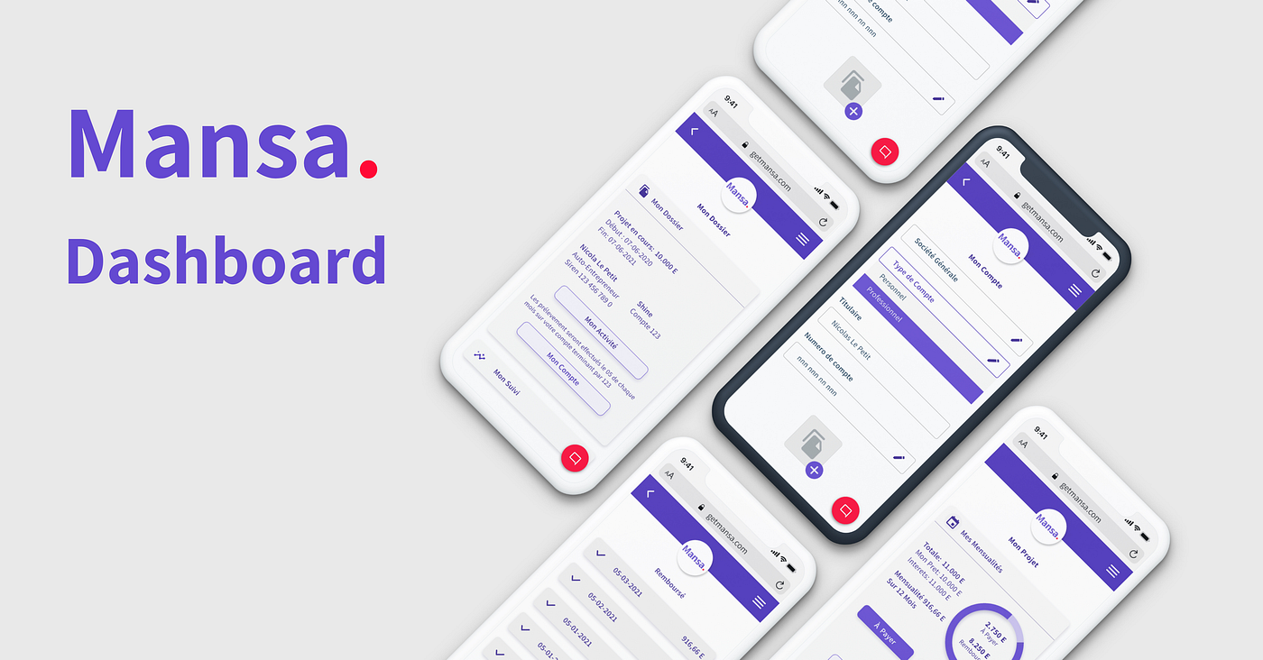 Case study: design of Mansa's new dashboard to help users to follow and  manage their loan request | by Stefania Marcuzzi | Bootcamp