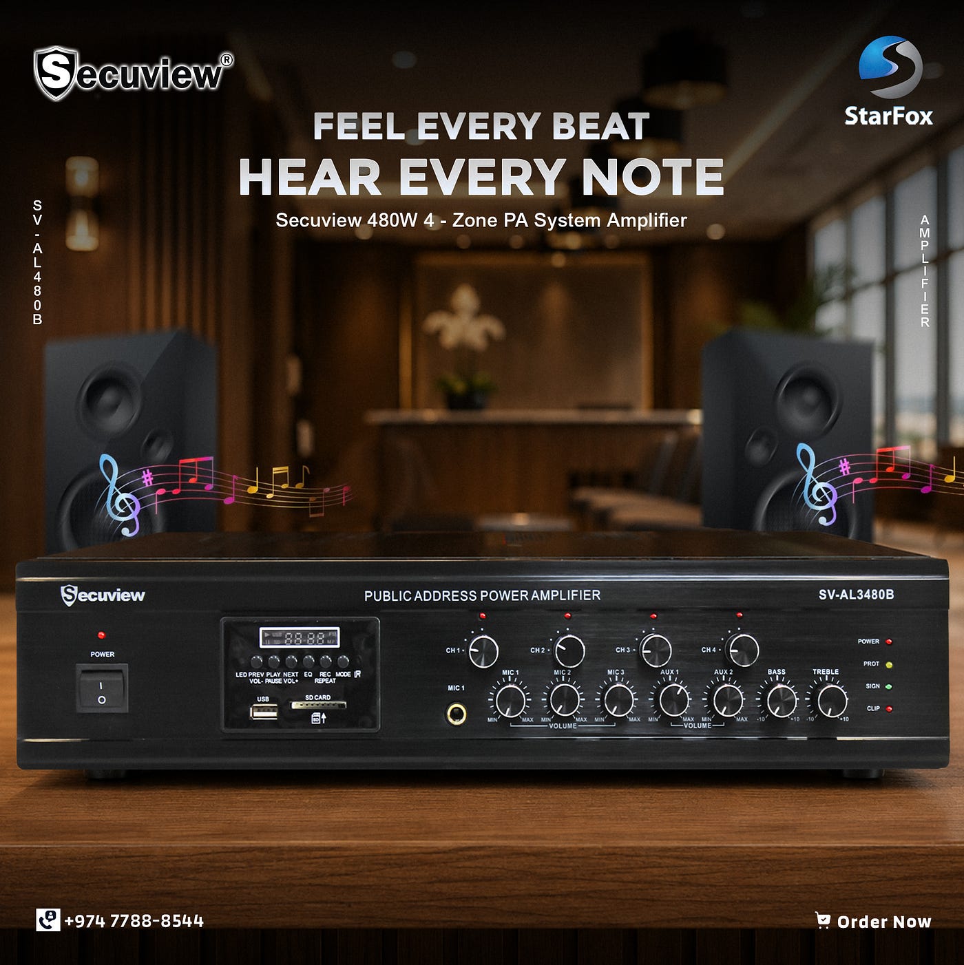 Why a 480W 4-Zone PA System Amplifier Is the Smart Choice for Large Commercial Spaces.