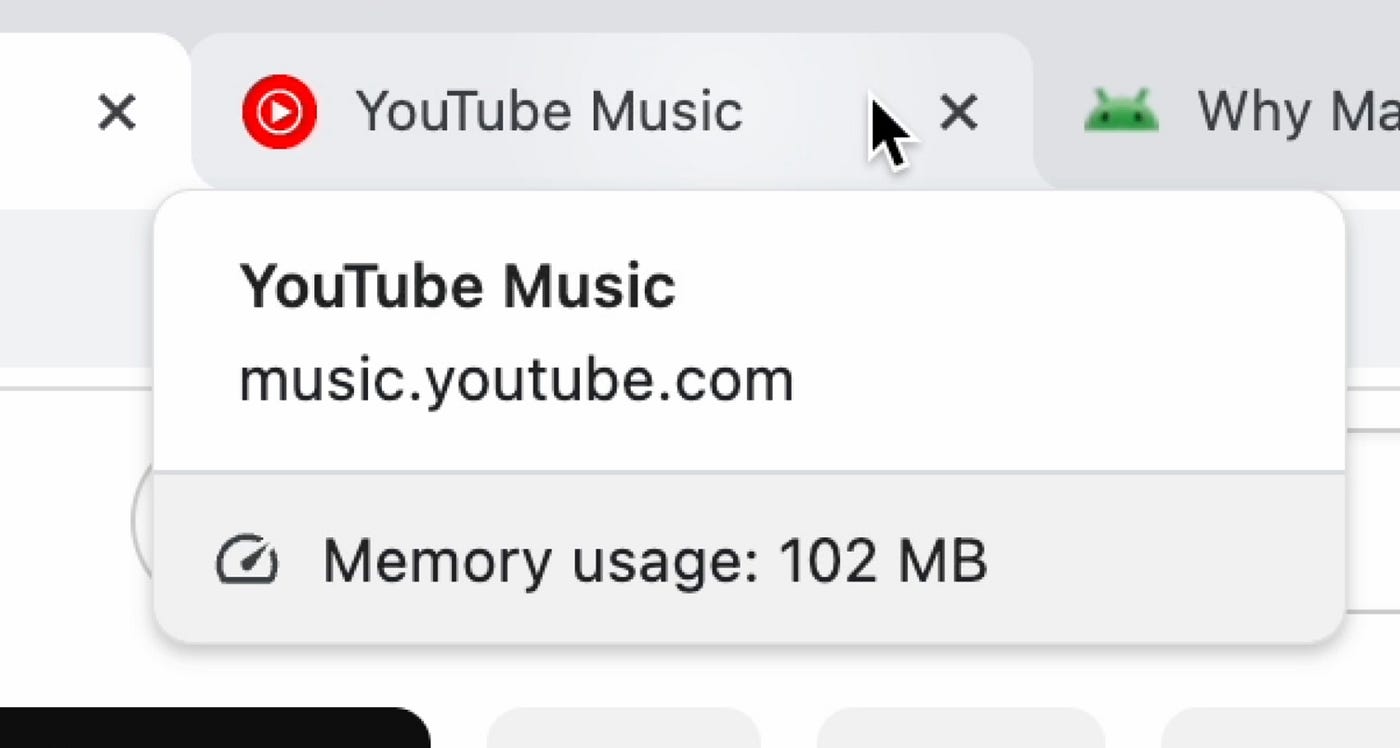 Chrome now shows each active tab's memory usage! | by Addy Osmani | Medium
