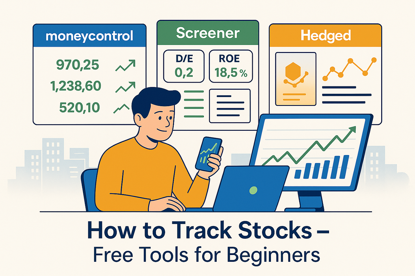 How to Track Stocks -Using Free Tools Like Moneycontrol, Screener, and Hedged