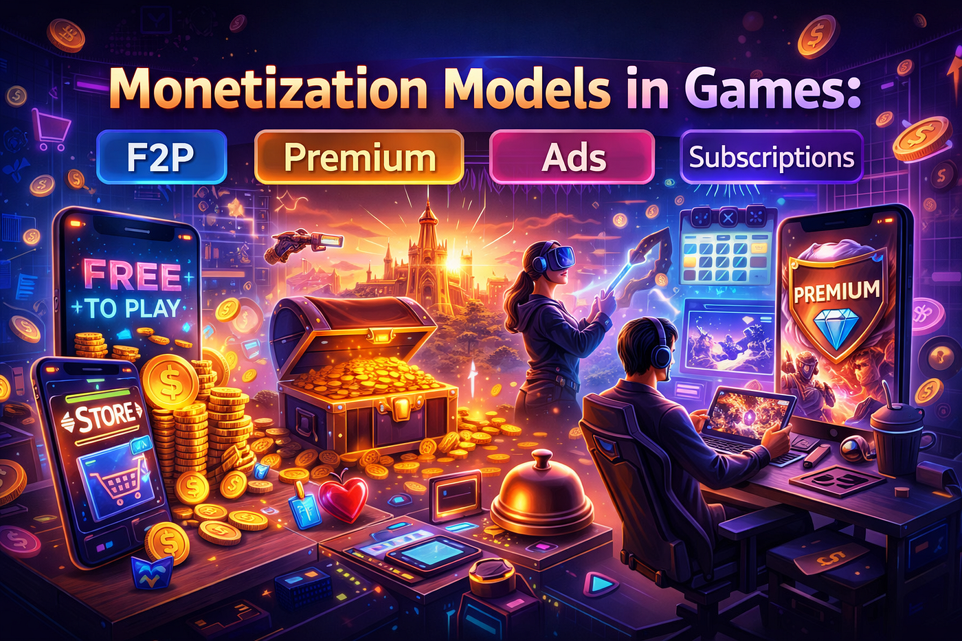 Monetization Models in Games: F2P, Premium, Ads, and Subscriptions