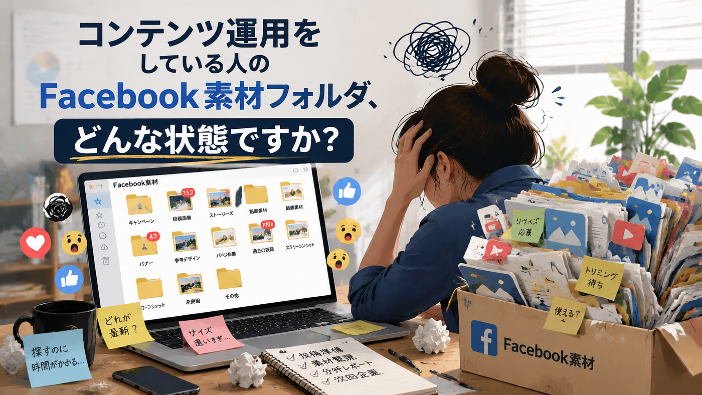コンテンツ運用をしている人のFacebook素材フォルダ、どんな状態ですか？