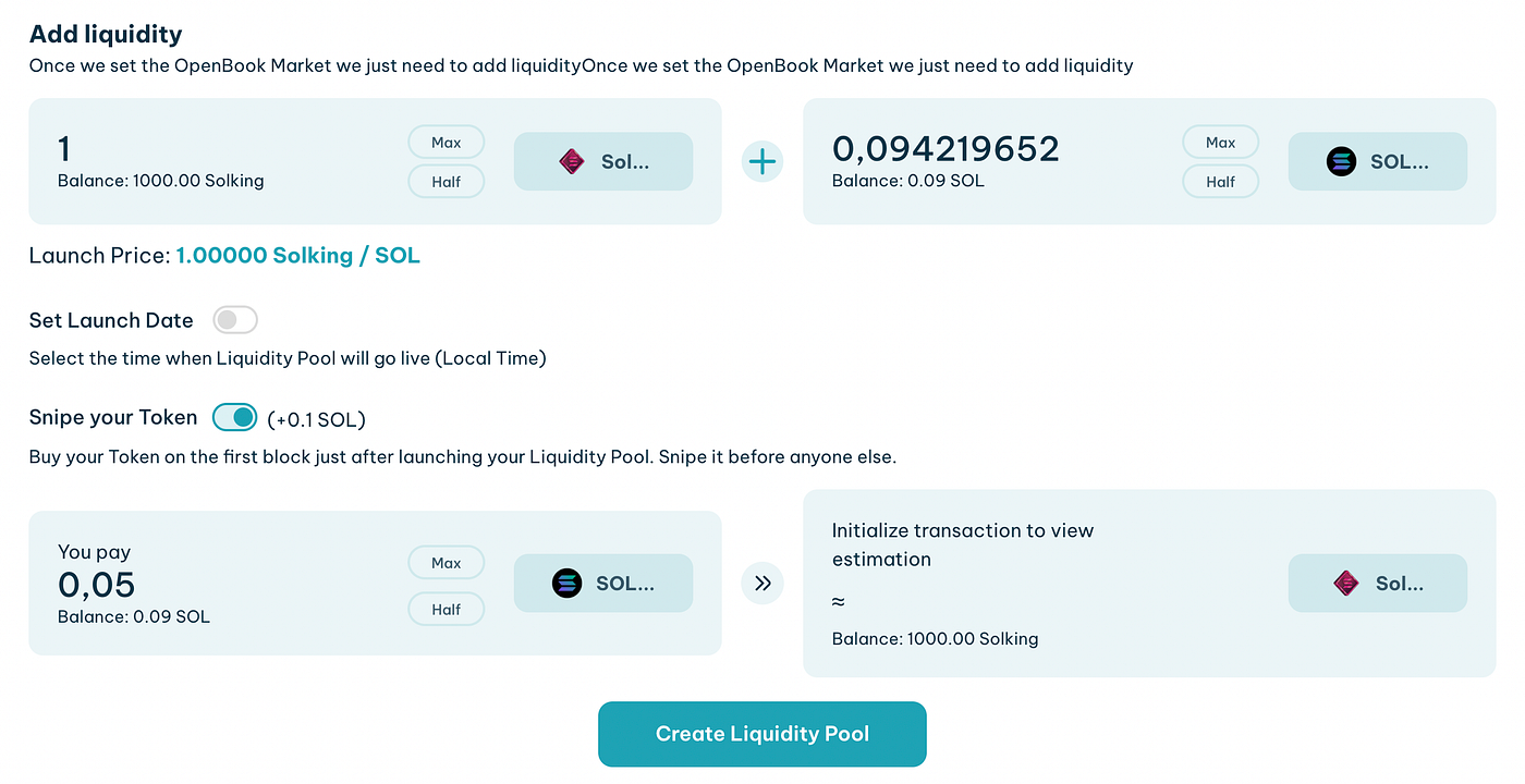 Add Liquidity + Snipe own Token on Solana (Bundle Snipe LP) | by Jorge  Rodríguez (Smithii) | Medium