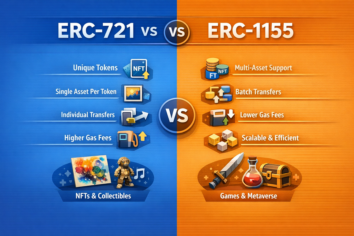 ERC-721 vs ERC-1155: Choosing the Right Ethereum Token Standard