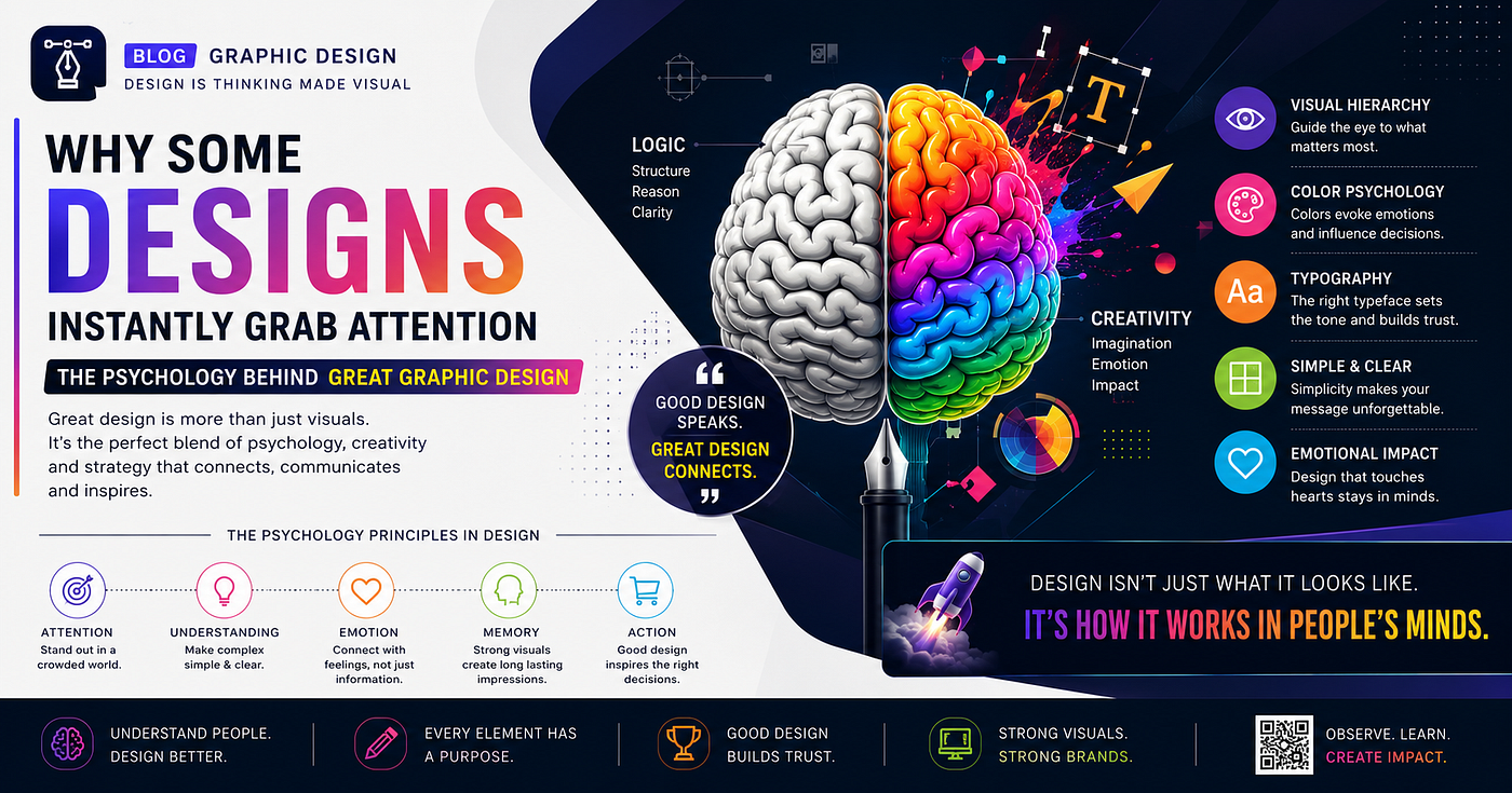 Why Some Designs Instantly Grab Attention: The Psychology Behind Great Graphic Design