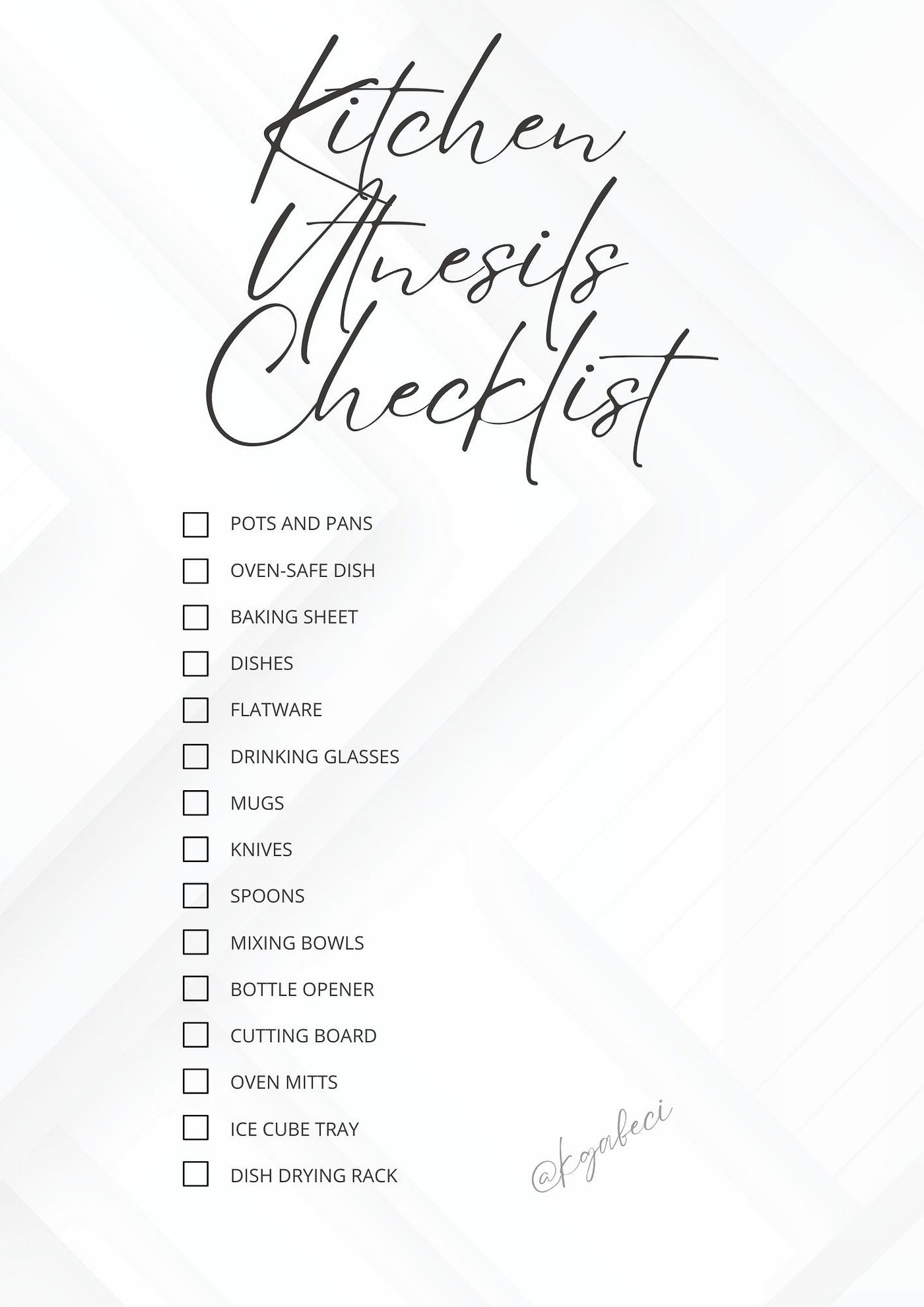 Kitchen Essentials Checklist 