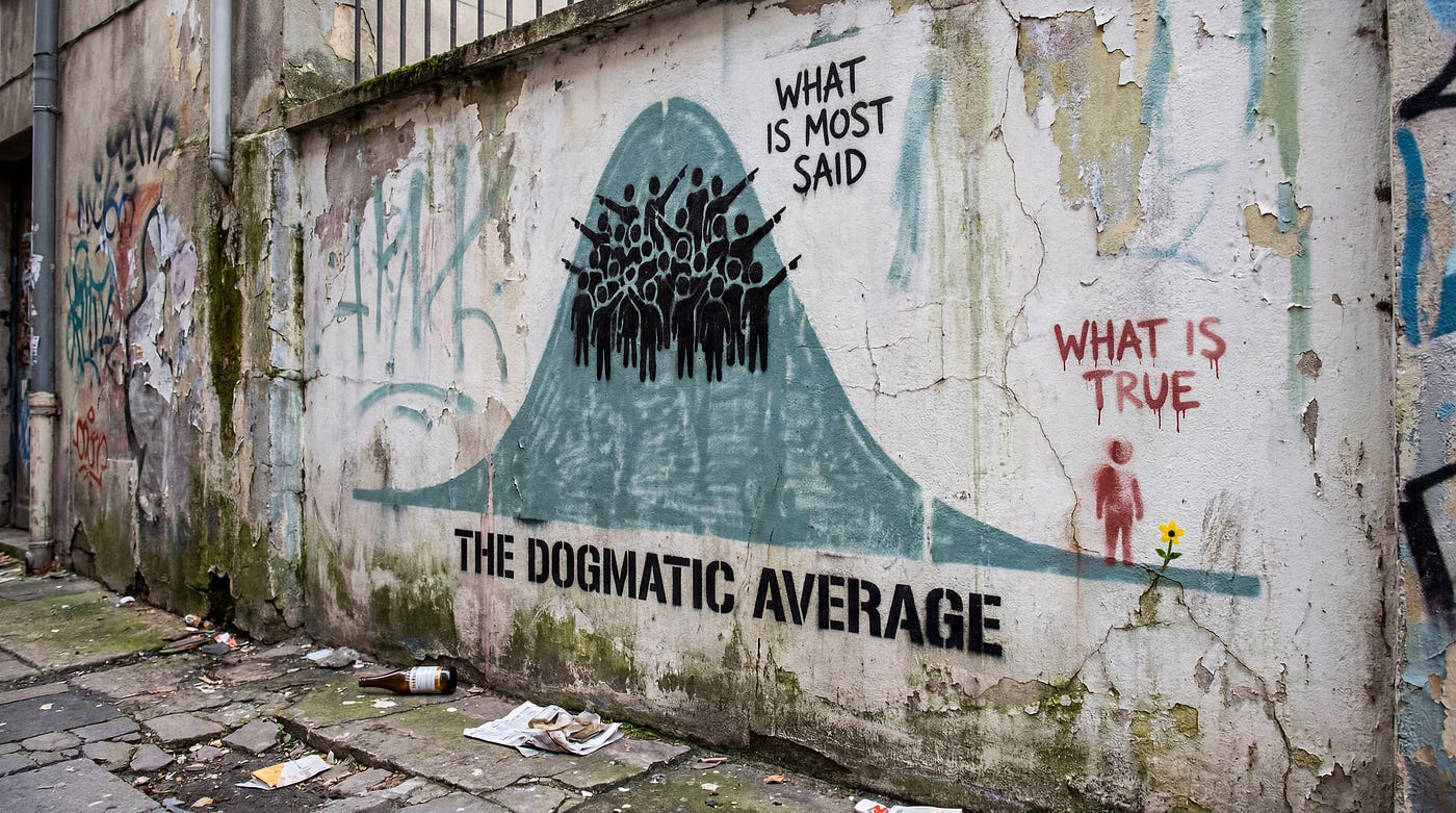 On {AI-Humans} shared failure mode: The Dogmatic Average