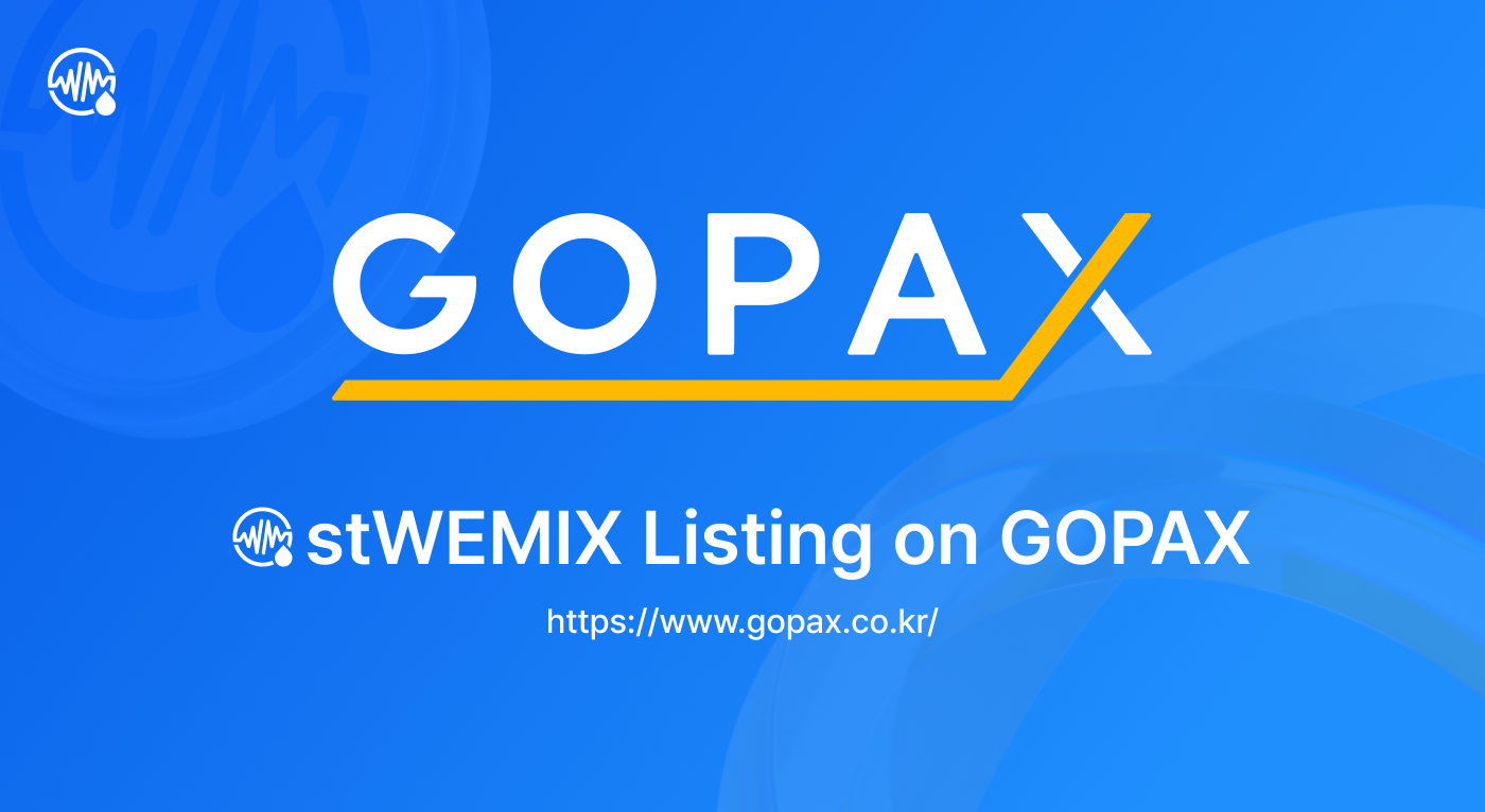 stWEMIX listing on GOPAX. stWEMIX has been listed on GOPAX, one… | by WEMIX  Communication | WEMIX Communication | Medium