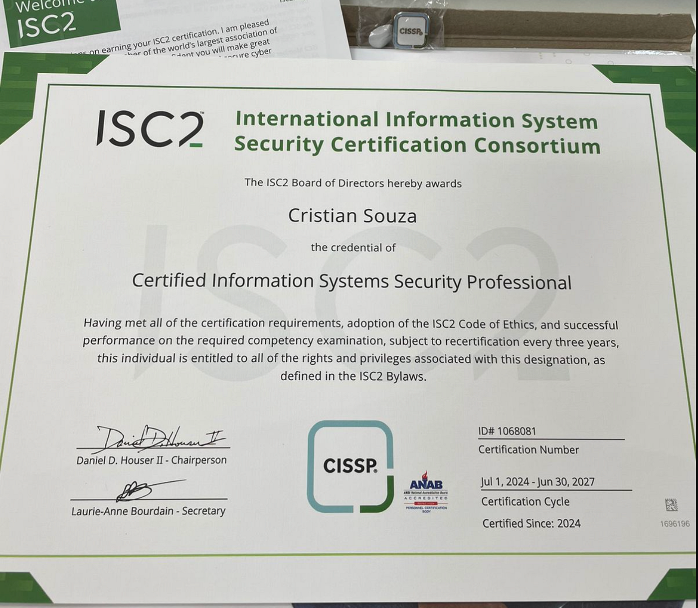 How I passed the CISSP exam. I just received my welcome kit and… | by  Cristian Souza | Medium