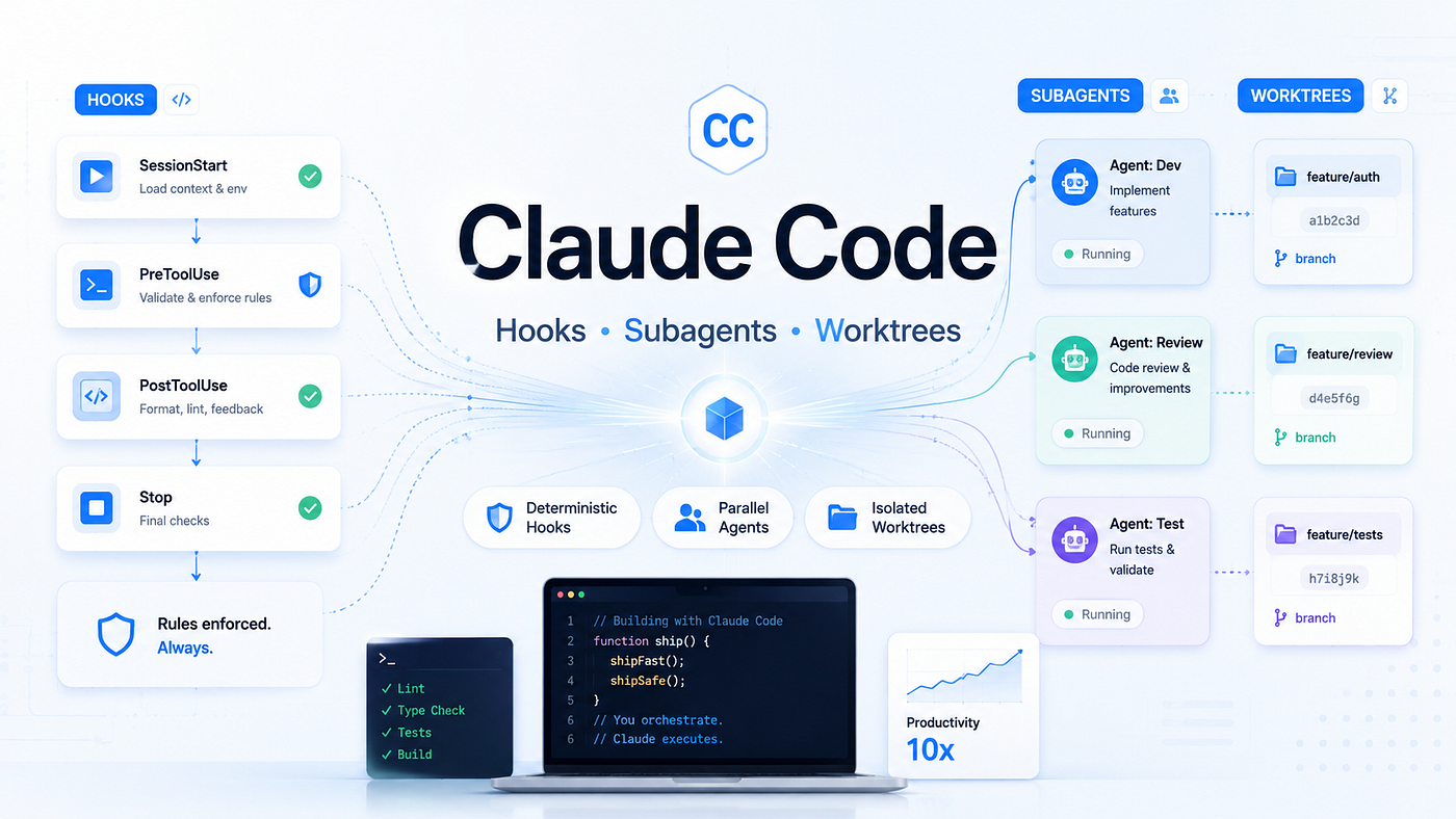 Claude Code Hooks, Subagents, and Worktrees: The Power Features Nobody Explains