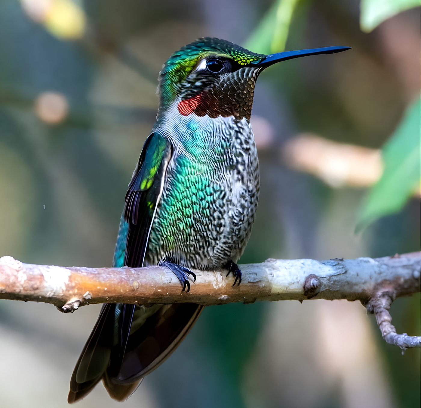 The iridescent plumage of the Bee Hummingbird. Image Credit: Grok AI, prompted by the author.