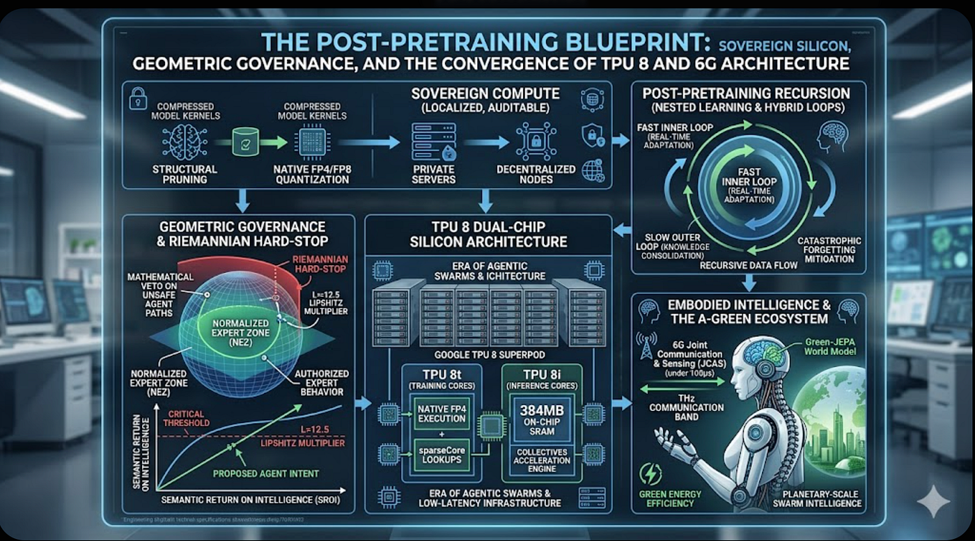 The Post-Pretraining Blueprint: Sovereign Silicon, Geometric Governance, and the Convergence of TPU…