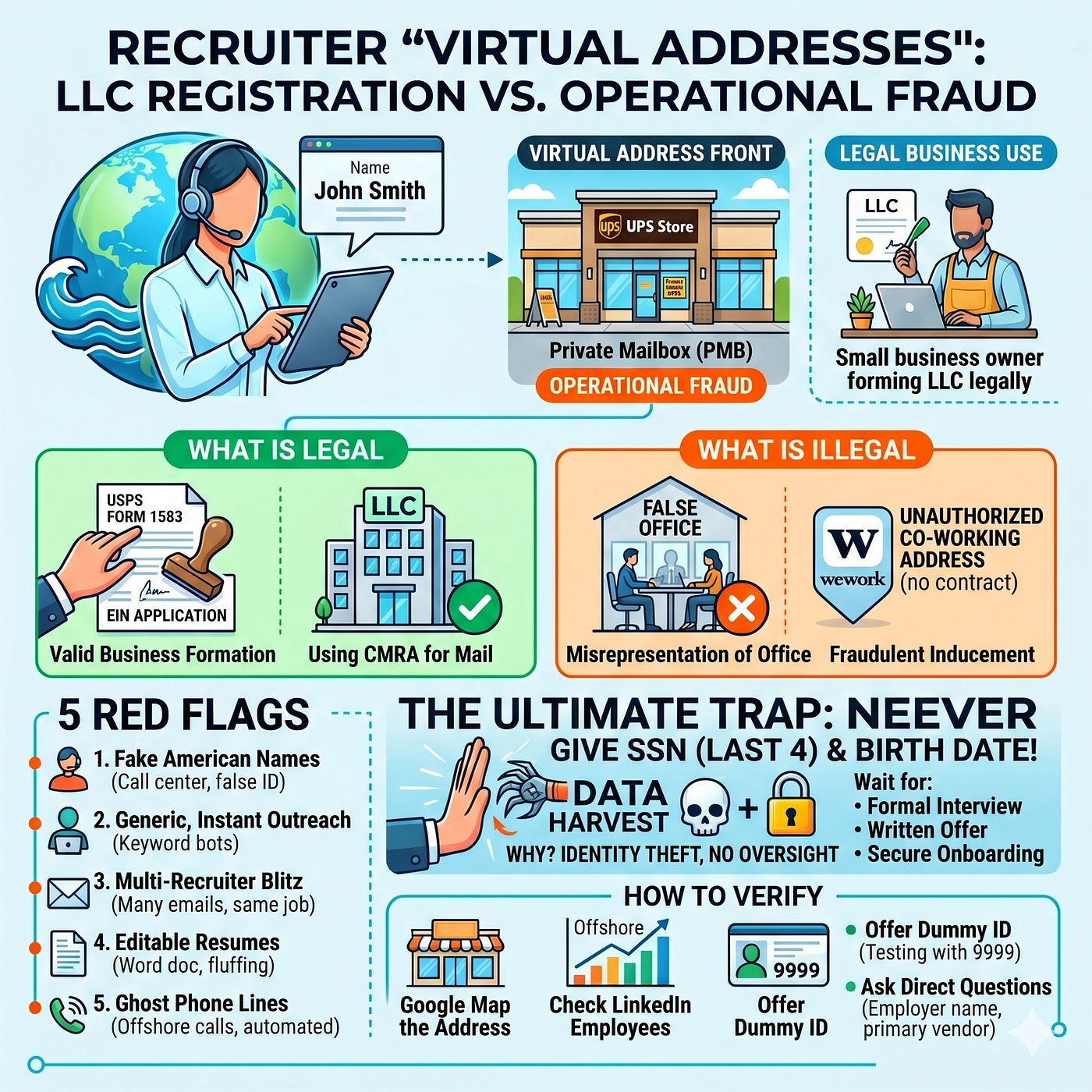 The Legal Boundaries of Offshore Recruiters with“Virtual Addresses” in the United States