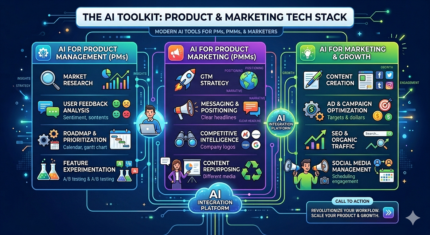 The AI Tech Stack: Top Tools for PMs, PMMs, and Marketing
