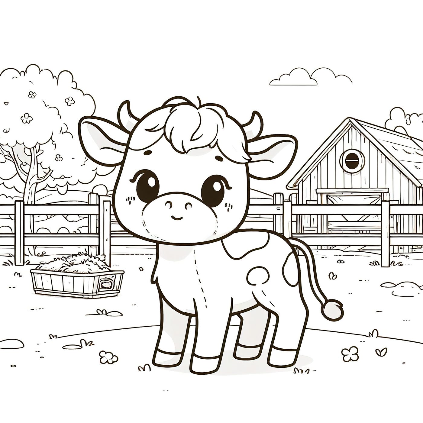 Cow Coloring Pages for Kids. Cow coloring pages for kids provide a…, by  Coloring Corner