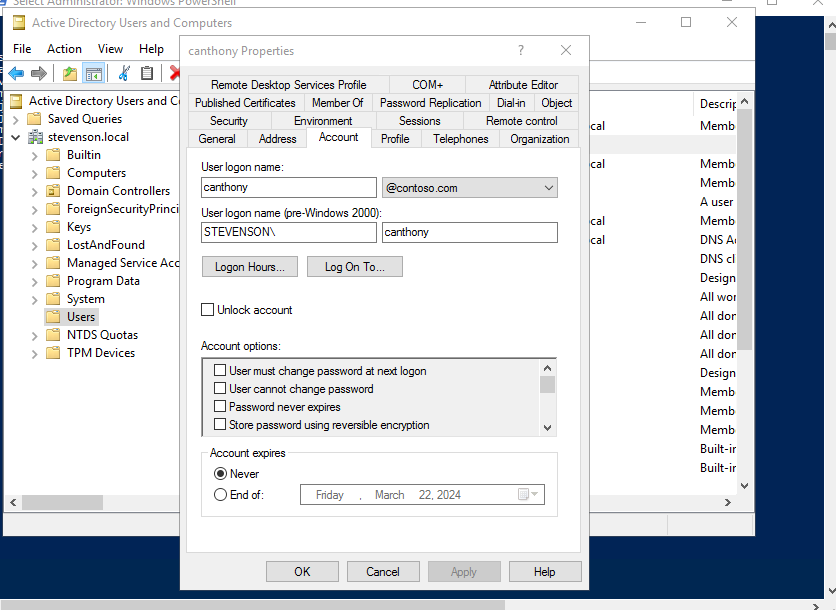 Adding New Hire Accounts using Active Directory and PowerShell