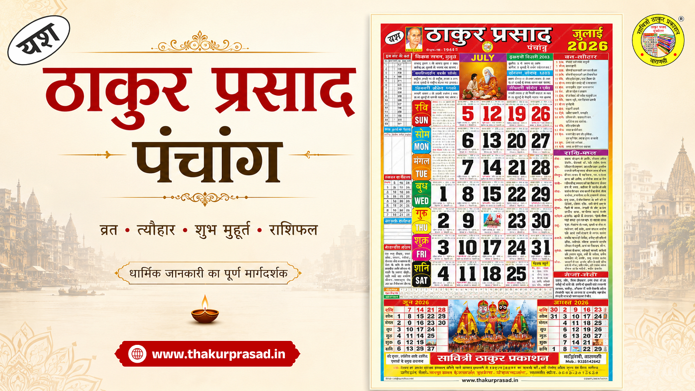 July 2026 Hindu Calendar: Important Festivals, Vrat Dates & Panchang | Thakur Prasad Calendar