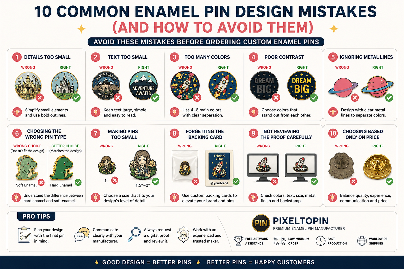 10 Common Enamel Pin Design Mistakes To Avoid
