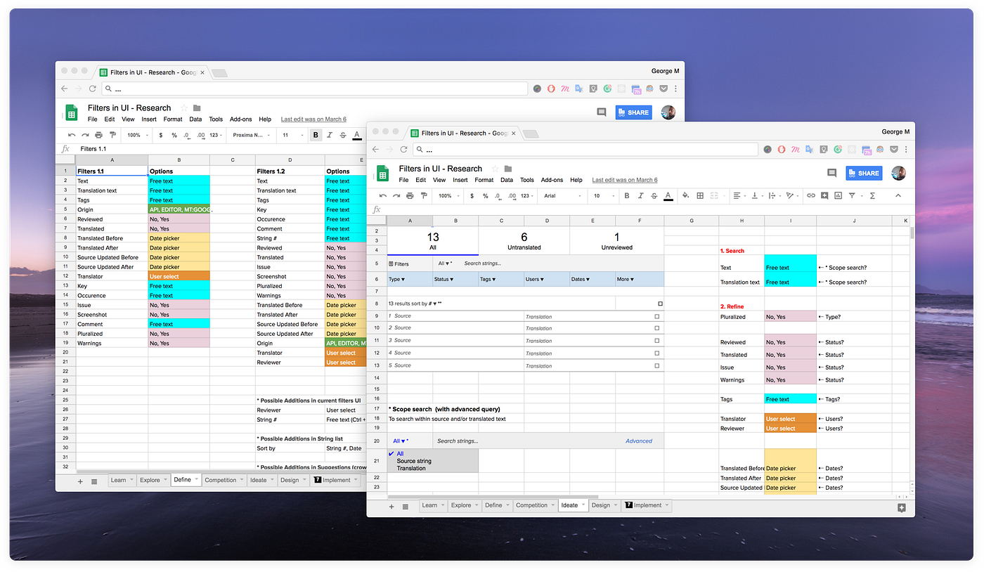 UX design with Google Docs and Sheets — part 2 | by George