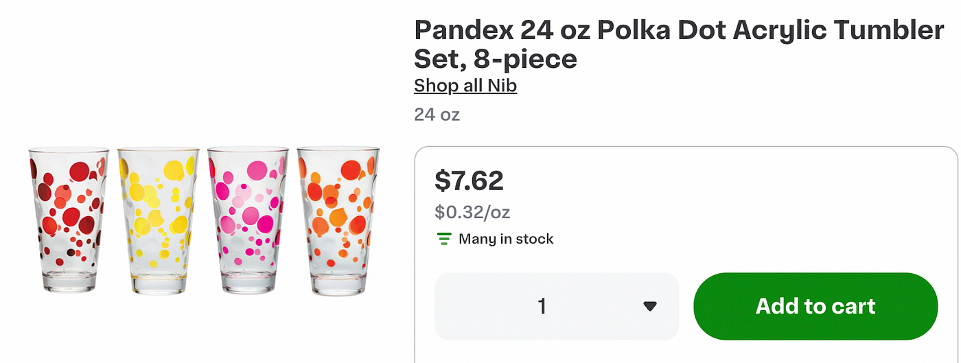 Pandex Polka Dot Acrylic Tumbler Set, 24 Ounce (Pack of 8)