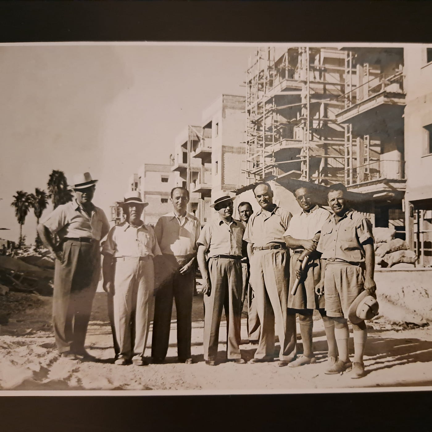 Developing architectural projects in Israel. Iuliu Iancu is at far left.