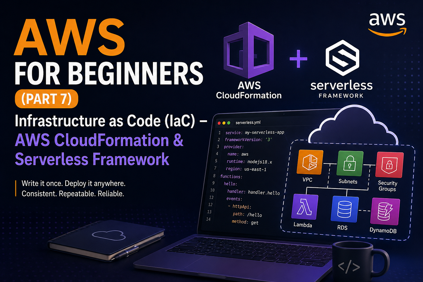 AWS for Beginners (Part 7): Infrastructure as Code (IaC) — AWS CloudFormation & Serverless Framework