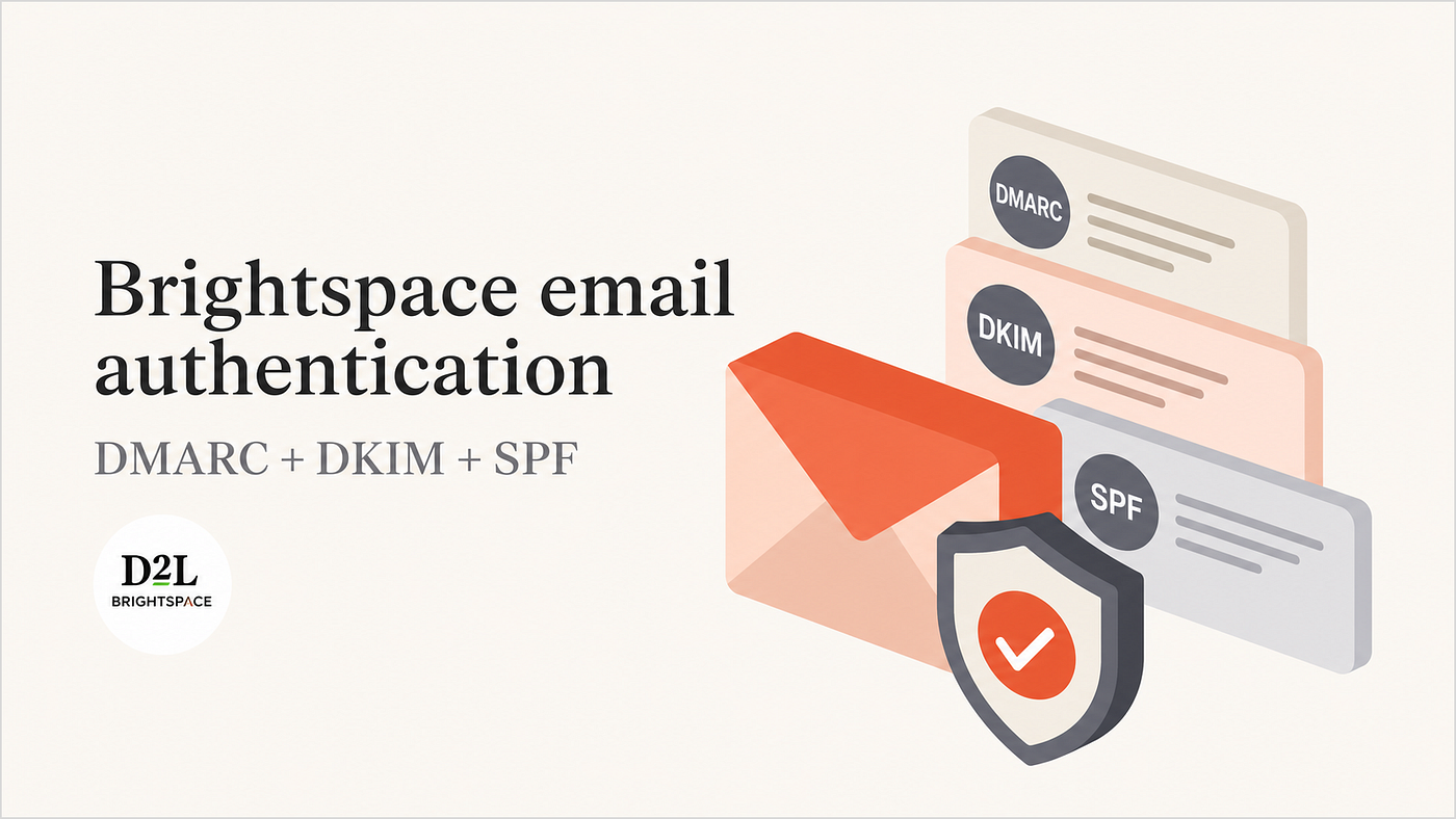 Brightspace email authentication: how to set up DMARC, DKIM, and SPF