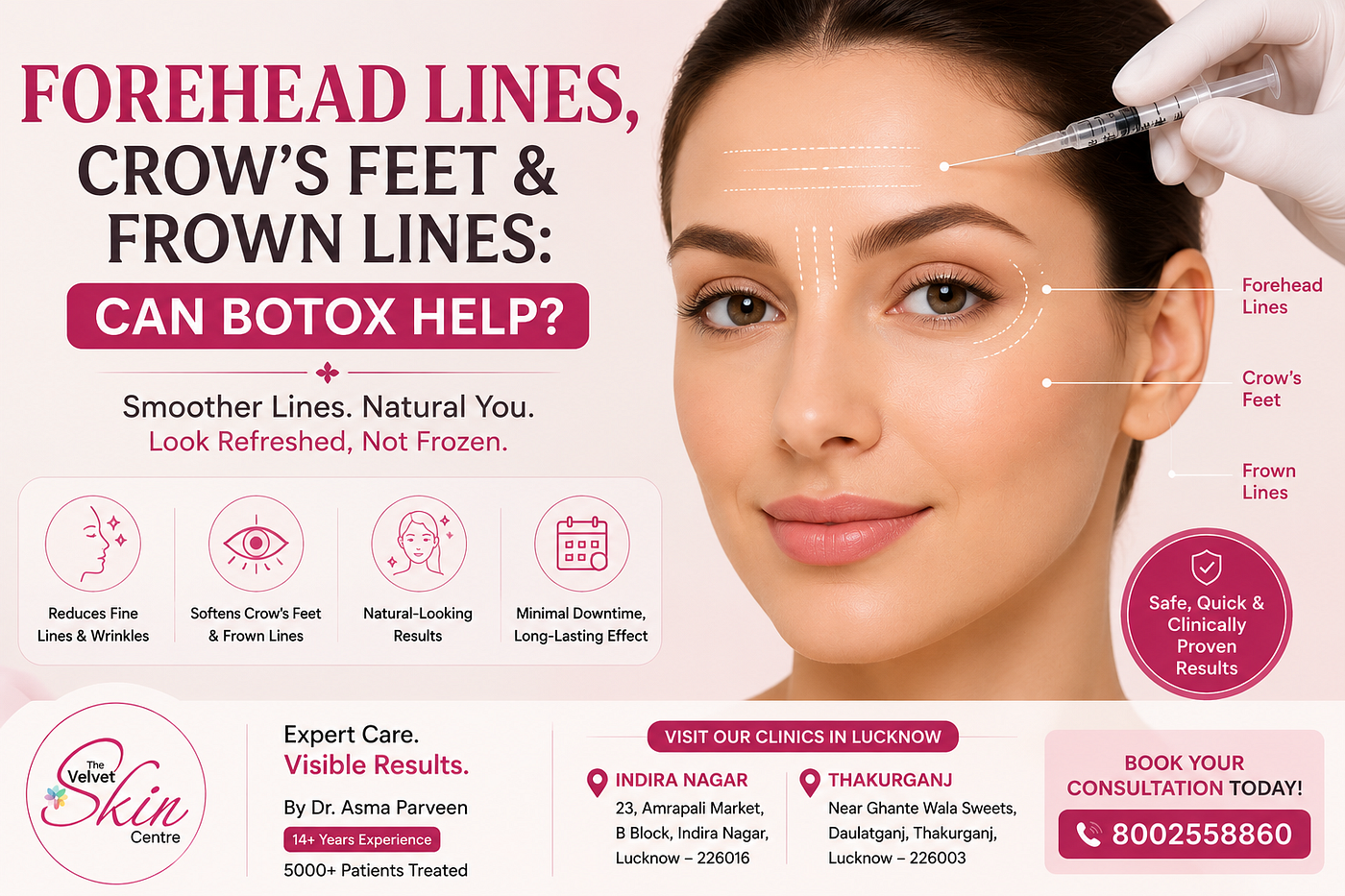 Botox for Wrinkles: Can It Reduce Forehead Lines, Crow’s Feet & Frown Lines?