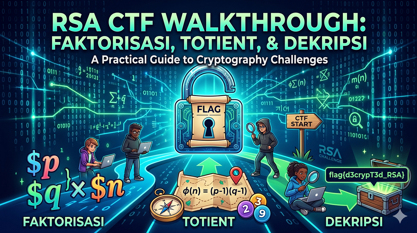 RSA CTF Walkthrough: Faktorisasi, Totient, Enkripsi, Dekripsi, dan Signature