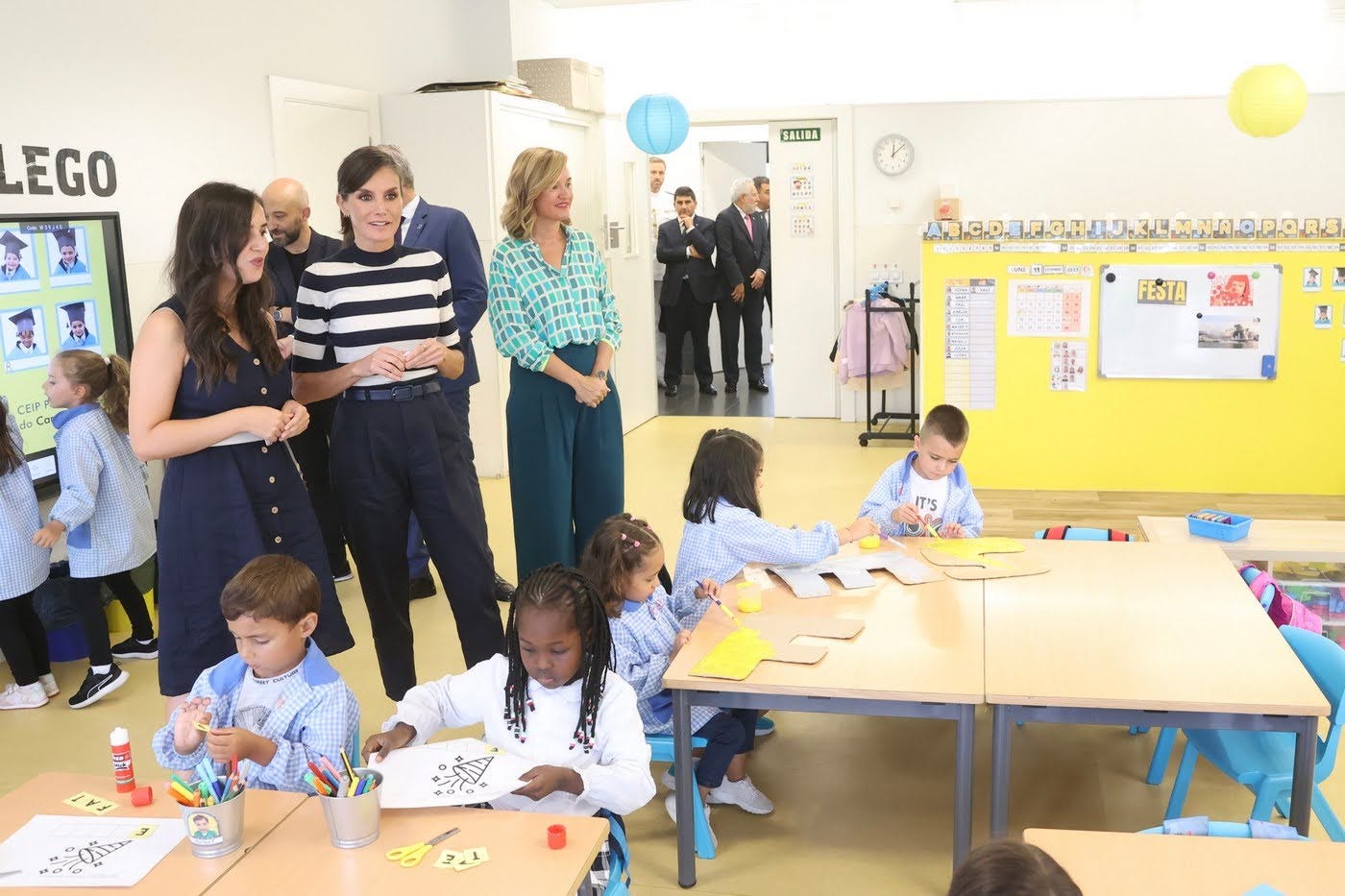 Queen Letizia of Spain attends the Opening of the School Year 2023/2024 at  CEIP do Camino Ingles on September 11, 2023 in Sigueiro/Orosos, Spain  Credit: agefotostock /Alamy Live News Stock Photo - Alamy