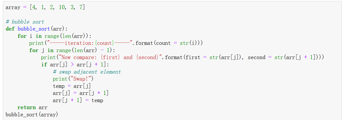 Algoritmo Bubble Sort Python, ordinamento in Python