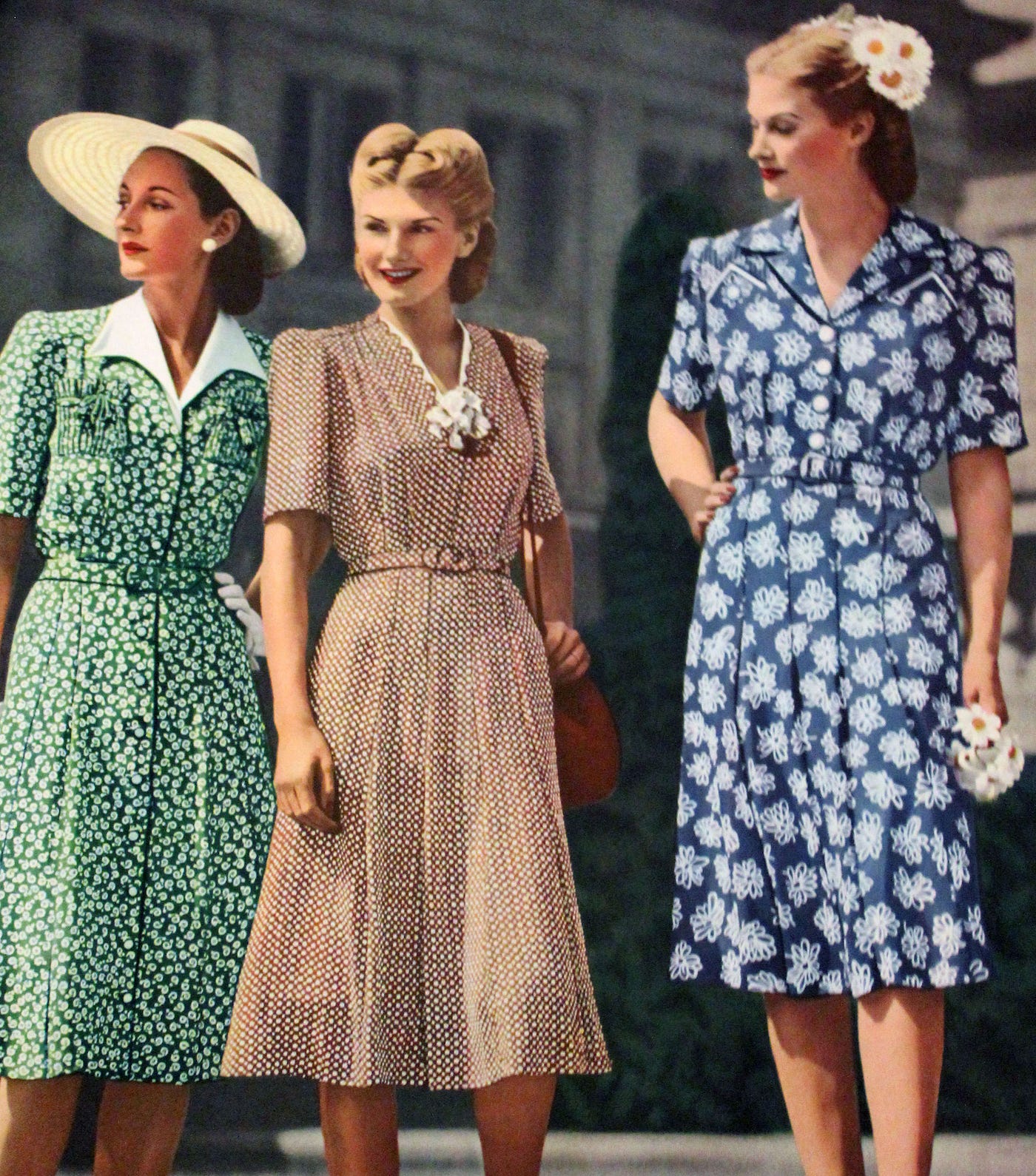 1940's Day Dress Styles. Much of the “vintage retro” look has…, by Karma  Thakrar