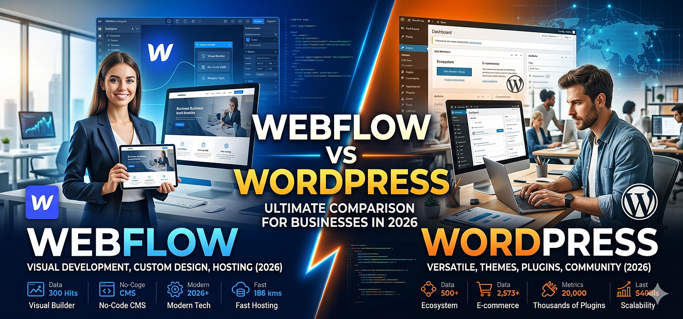 Webflow vs WordPress: Ultimate Comparison for Businesses in 2026