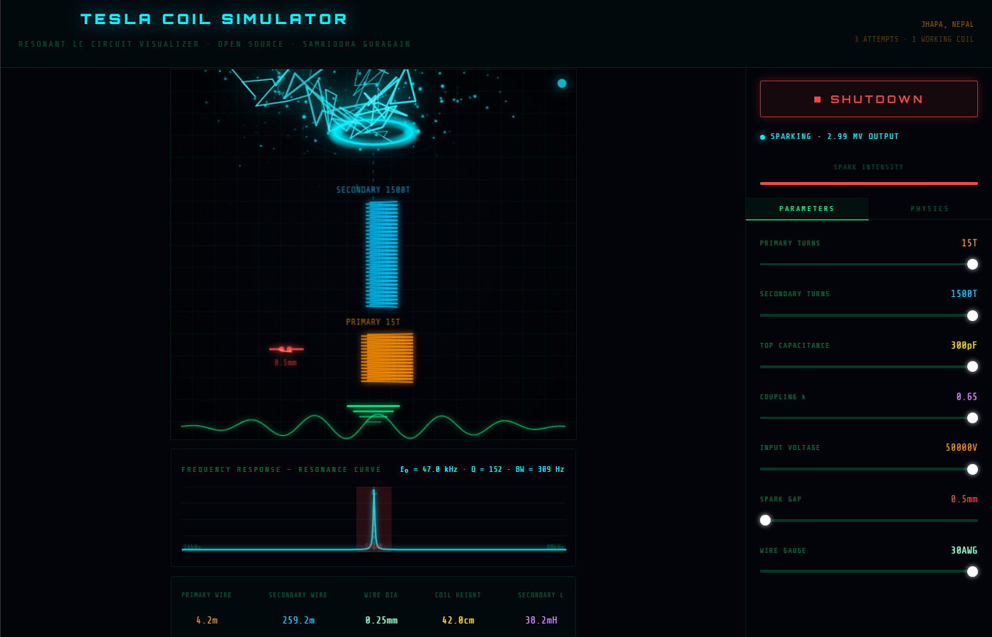 Preview of the interface of sim