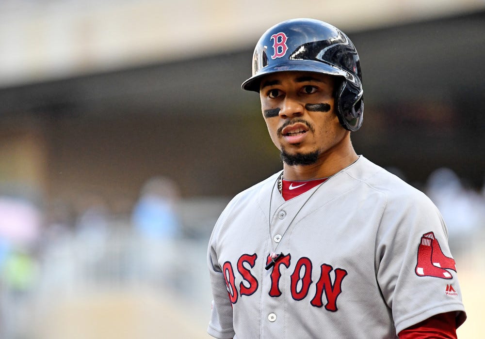 Red Sox Outfielder Mookie Betts Defending