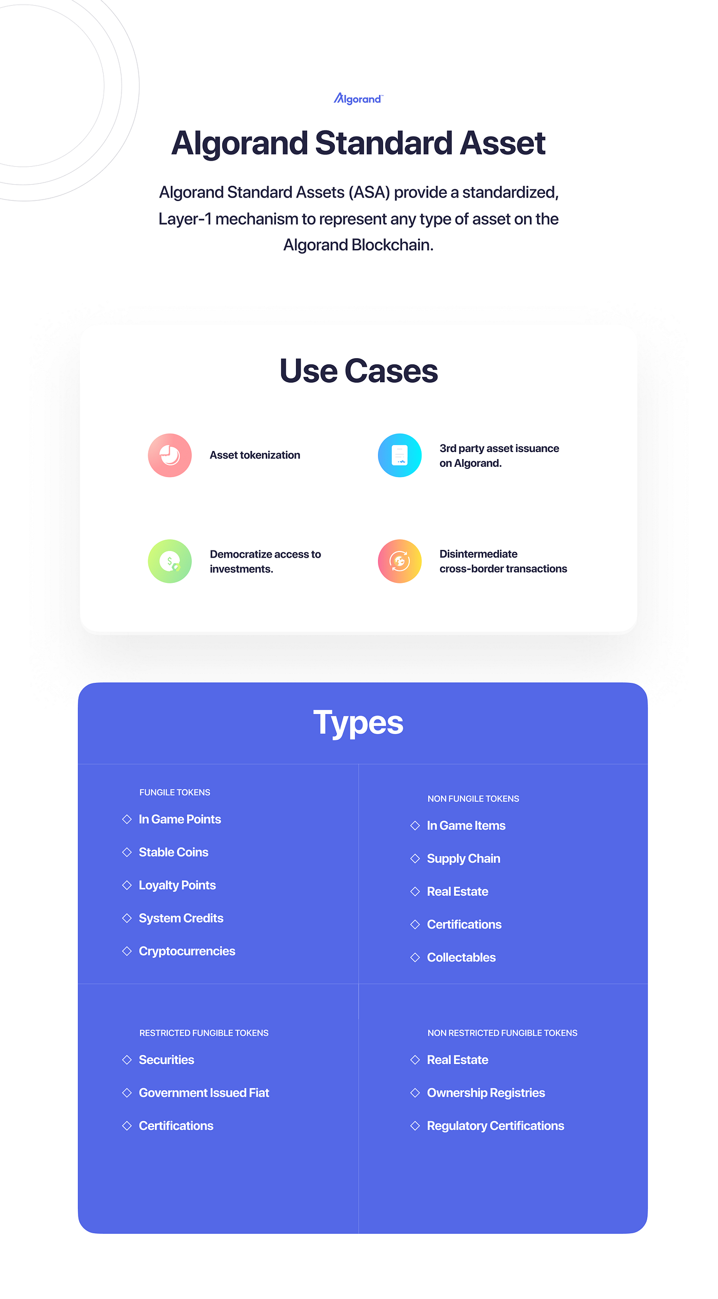 Algorand Standard Assets (ASA). Algorand standard assets are built into… |  by Druids | Medium