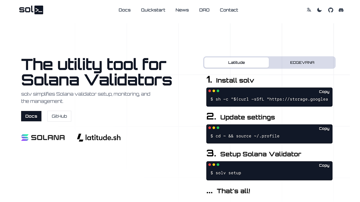 solv2 Release — Launch a Solana Validator in 3 Steps. Try