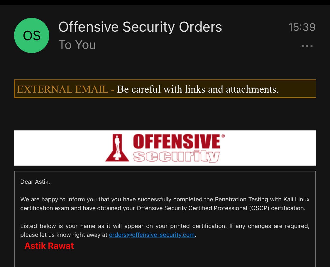 Passed OSCP with 100% in 15 hours | by Astik Rawat | Medium