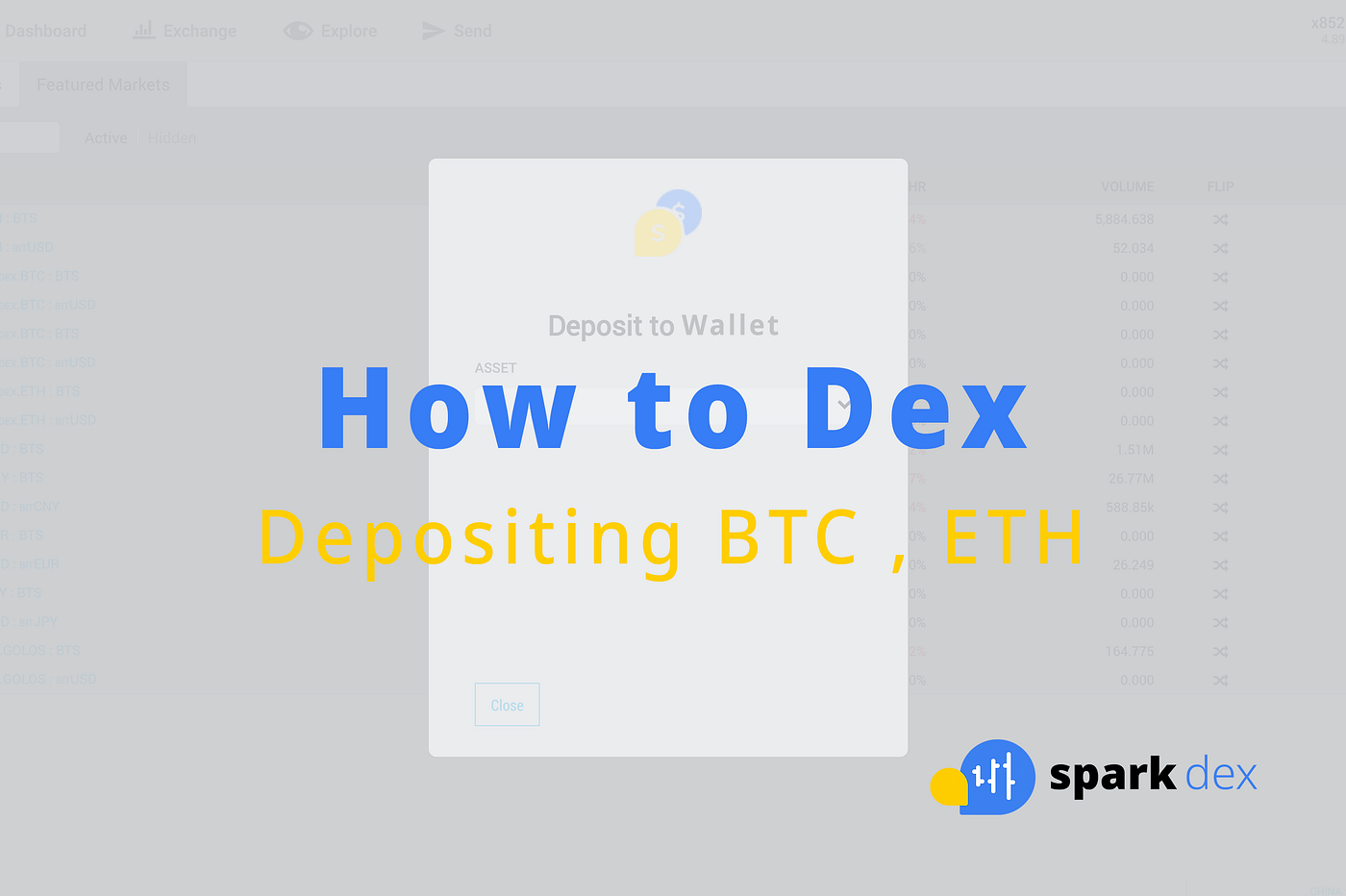 How to Dex : Depositing bitcoin or ethereum on Sparkdex | by Bitspark | The  Ledger | Medium