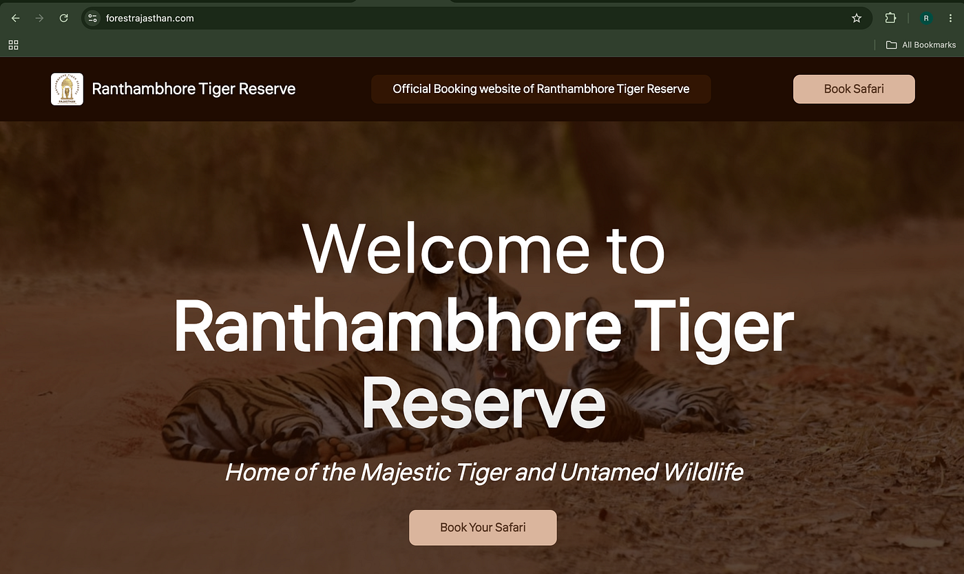 Smart and Secured booking at Ranthambhore Tiger Reserve