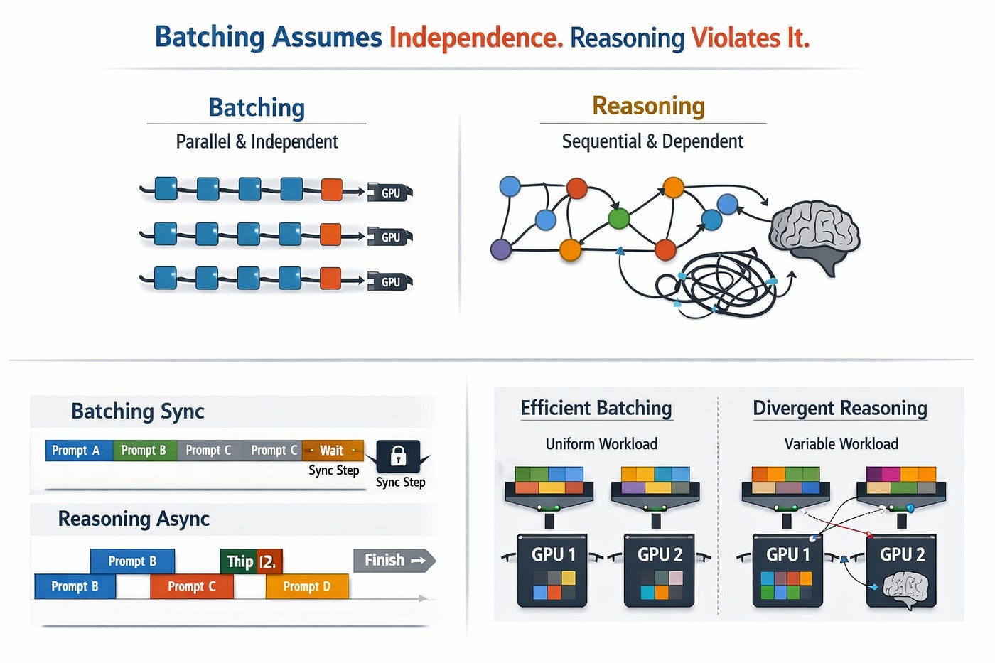 Why Batching Hurts Reasoning (and Why Systems Still Do It)