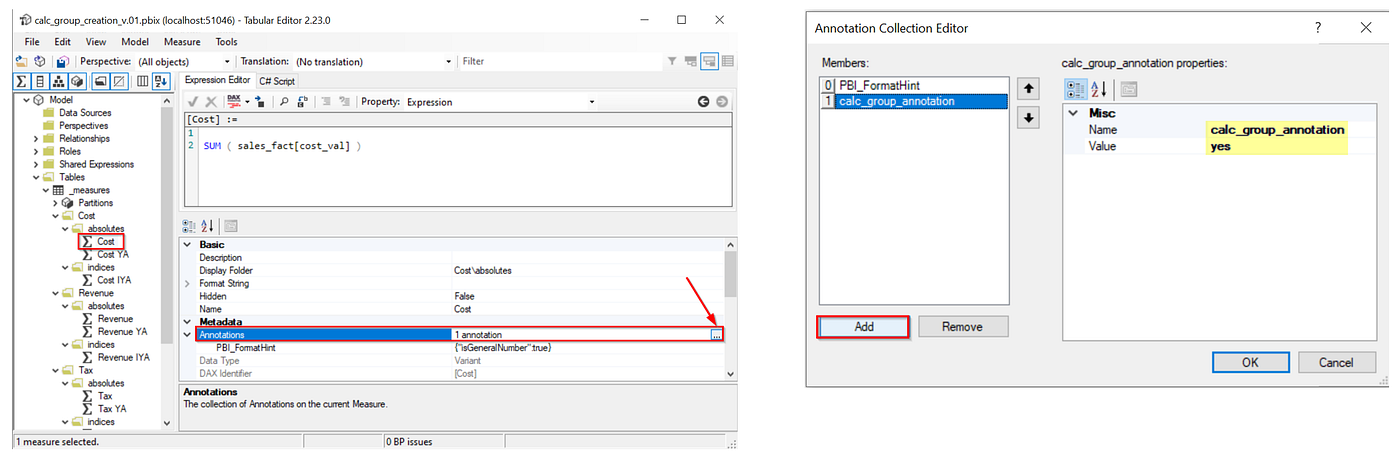 manual addition of annotations