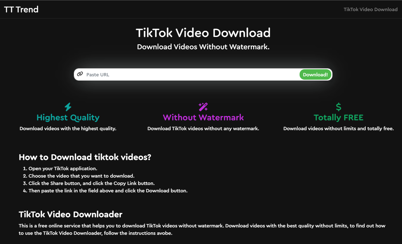 TikTok Video Download  Download TikTok Videos Without Watermark