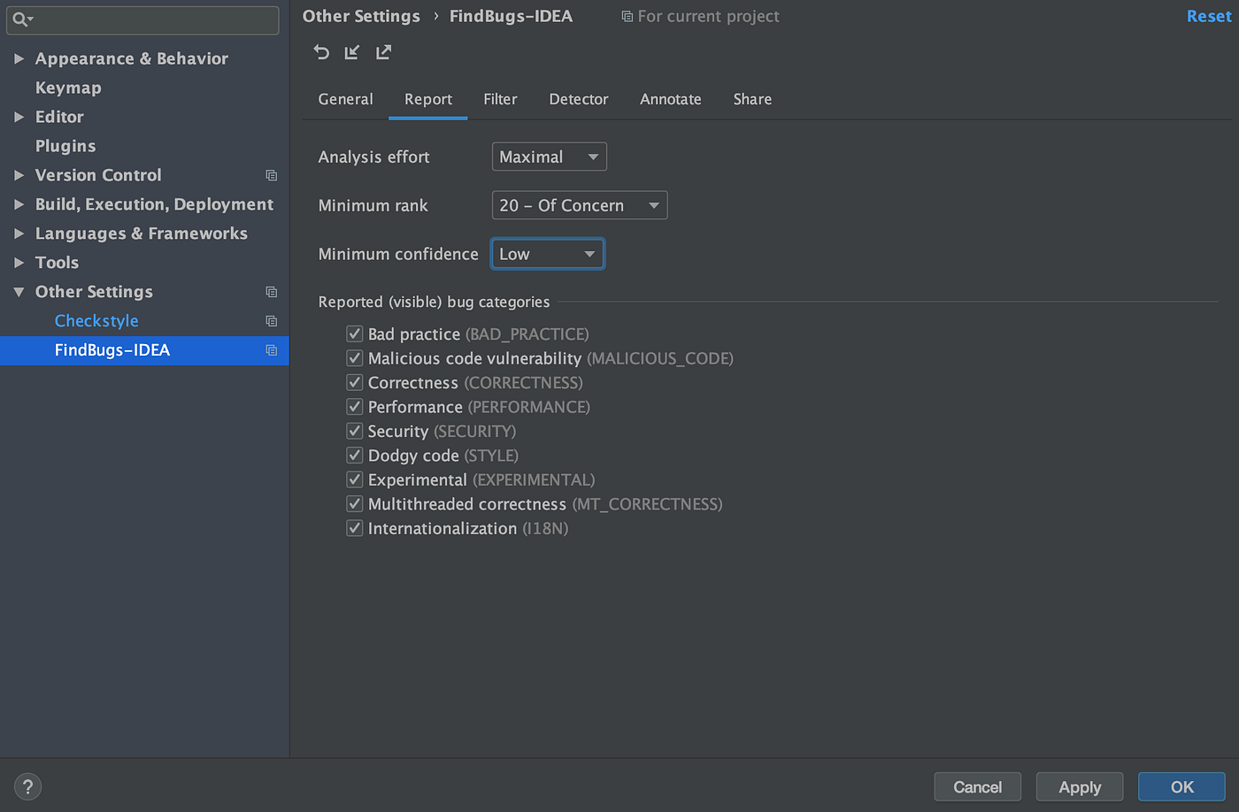 How to configure CheckStyle and Findbugs plugins to IntelliJ IDEA