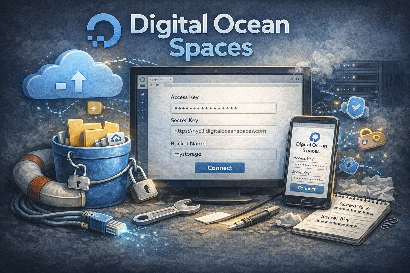 DigitalOcean Spaces — creating and configuring a connection