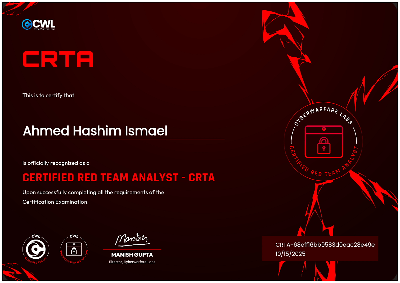 My Journey to Passing the Certified Red Team Analyst (CRTA) by CyberWarFare Labs: A Comprehensive…