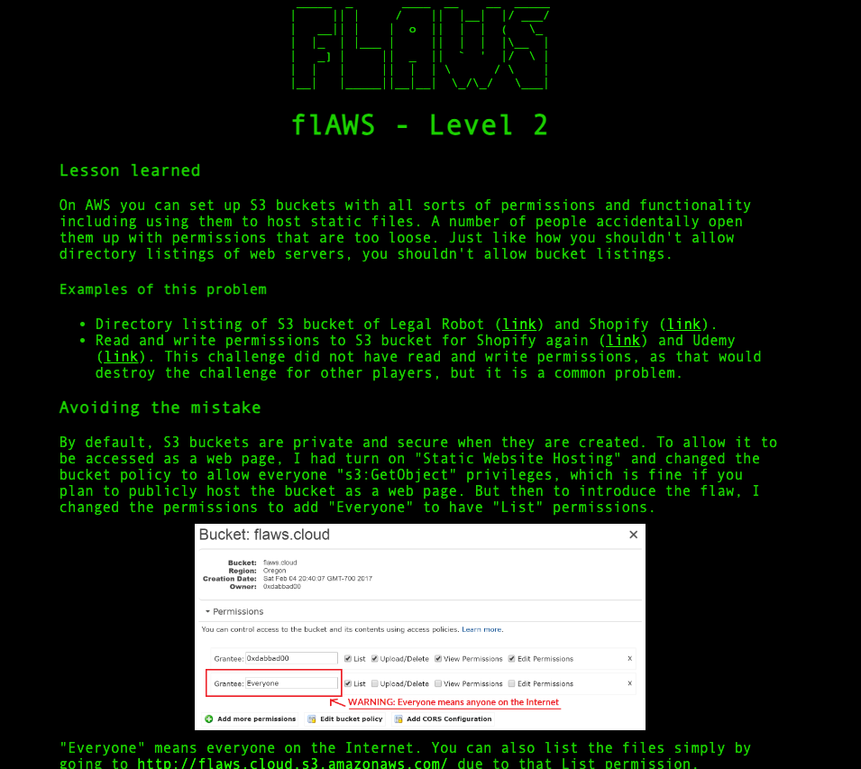 Exploiting AWS 1 {FLAWS Challenge} | by Muyiwa F. | Medium