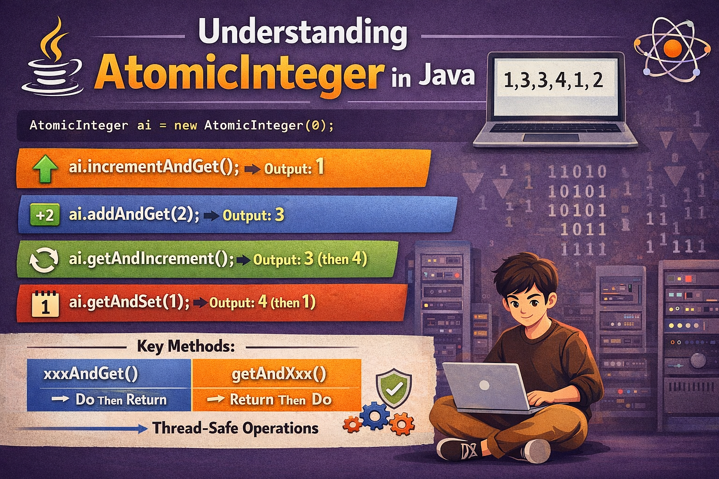 🔄 Understanding AtomicInteger in Java (With Real Output Examples)