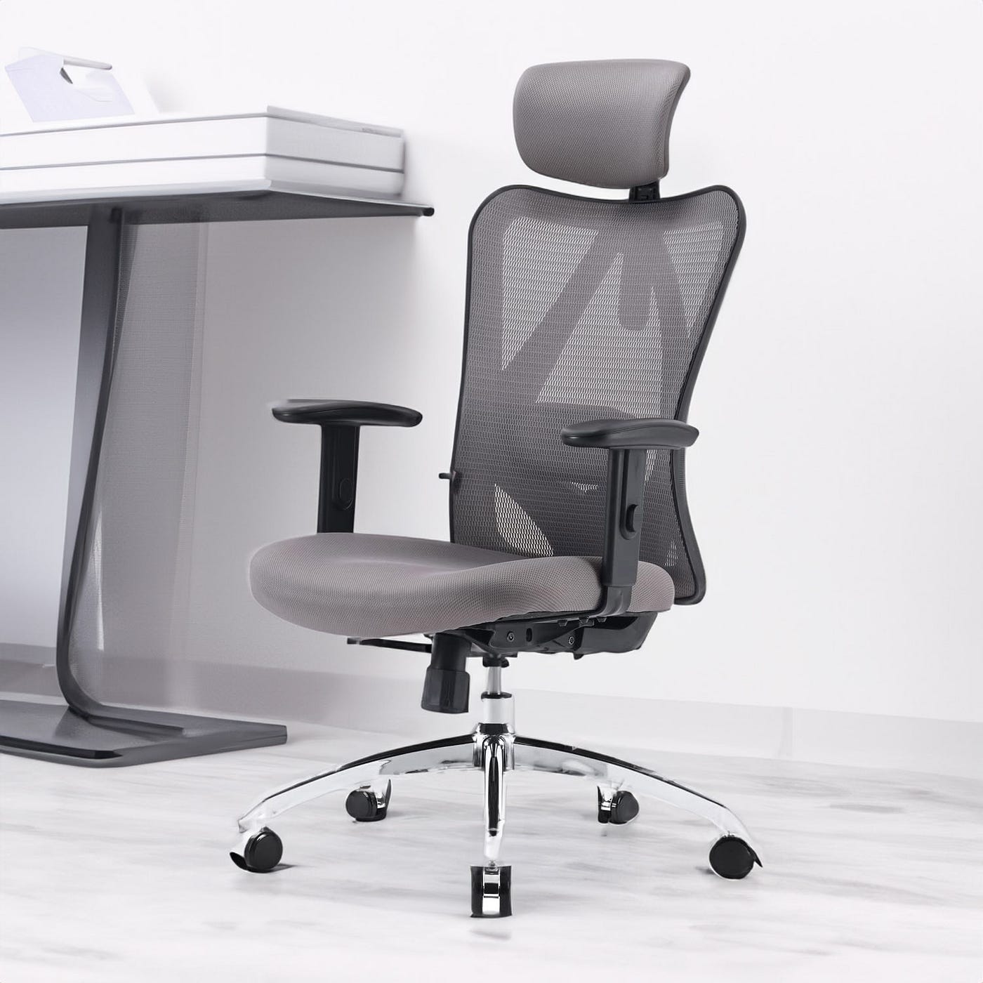 SIHOO M57 Ergonomic Office Chair with Built-in Footrest (Black