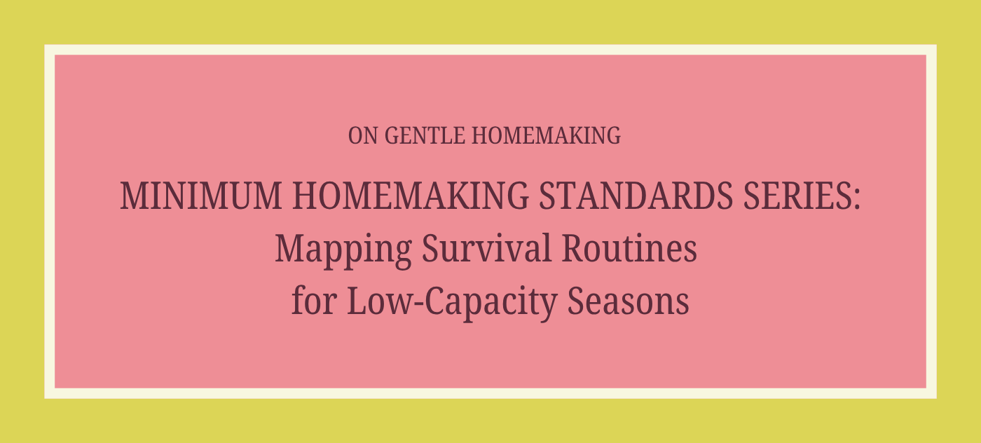 Minimum Homemaking Standards Series: Mapping Survival Routines for Low-Capacity Seasons